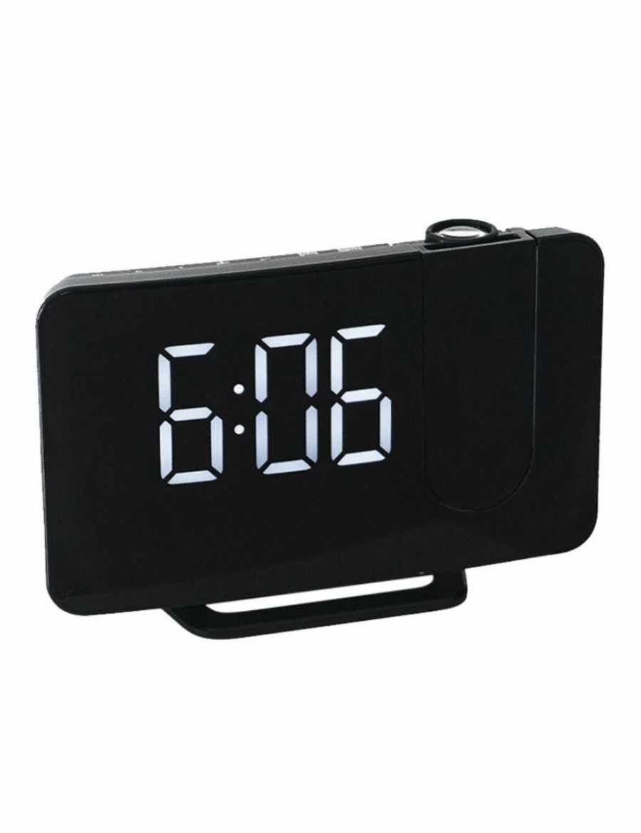 Home And Lifestyle ICB Clocks | Icb Led Projector Alarm Clock - Black With White Light