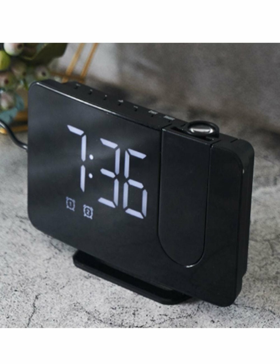 Home And Lifestyle ICB Clocks | Icb Led Projector Alarm Clock - Black With White Light