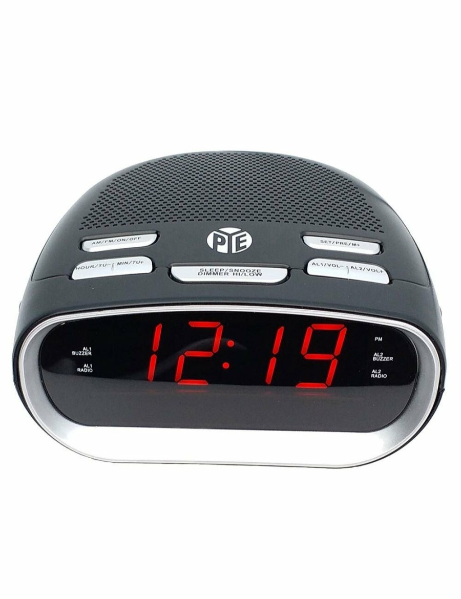 Home And Lifestyle KG Electronics Clocks | Pye Radio Clock W/ Alarm/Red Display