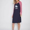 Women Millers Nighties | Millers Long Sleeve Raglan Contrast Sleeve With Placement Print Nightie