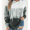 Women Fashion Boutique Active Jackets | Gray Gradient Long Sleeve Pullover Hoodie